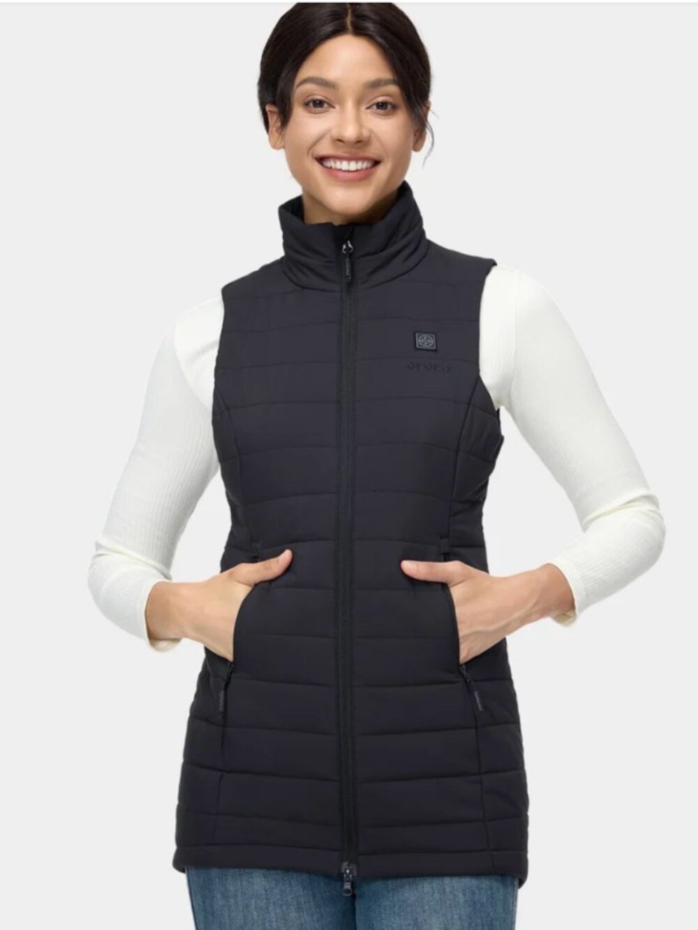 Ororo Tribeca Size small -  long heated black vest - no battery